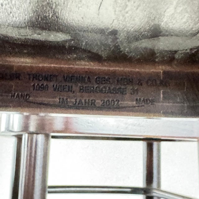 Art Deco Revival Bar Stools with Brass Footrest from Thonet, Vienna, 2002, Set of 3 For Sale - Image 12 of 14