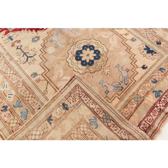 Mid 20th Century Mid 20th Century Vintage Washed Out Caucasian Rug For Sale - Image 5 of 7
