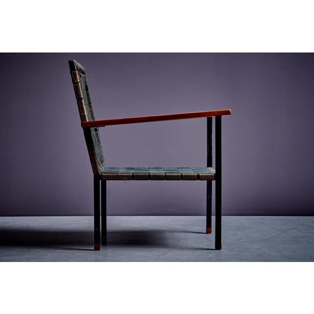 Wood Set of Armchair and Ottoman with Walnut Armrests attributed to Carl Auböck, 1950s For Sale - Image 7 of 18