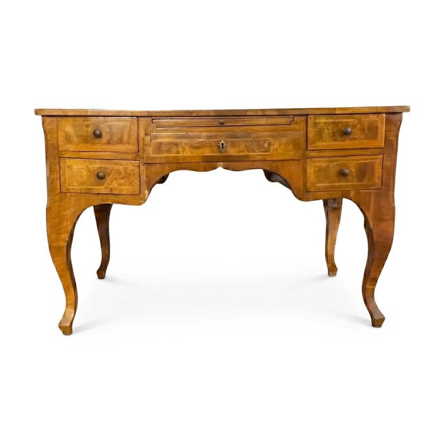 Antique Baroque Walnut Veneered Center Desk, 1700s For Sale - Image 10 of 10