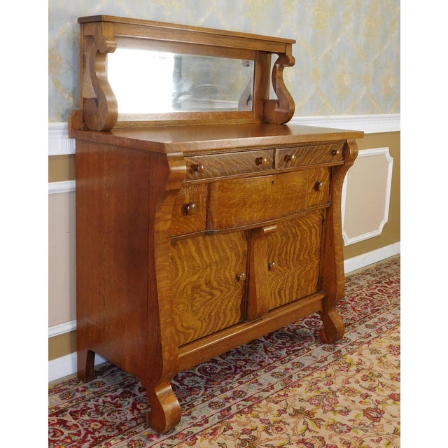 Antique Victorian Tiger Oak Empire Style Sideboard Chairish