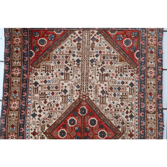 Ivory 1930s, Vintage Persian Malayer Rug 3' X 4' For Sale - Image 8 of 11