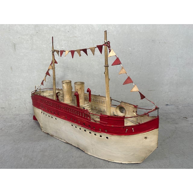 Brutalist Steamer Model Boat by Emmanuel Hiel, 1940s For Sale - Image 6 of 16