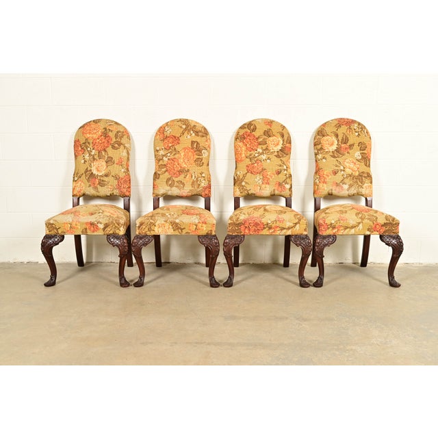 Berkey & Gay Antique Chippendale Carved Walnut Dining Chairs, Set of Four For Sale - Image 13 of 13