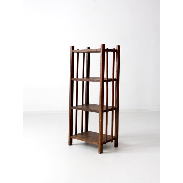 MidCentury Wood Etagere Bookcase Chairish