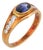 Vintage Sapphire Diamond 18k Yellow Gold Ring, Size 4.25 For Sale