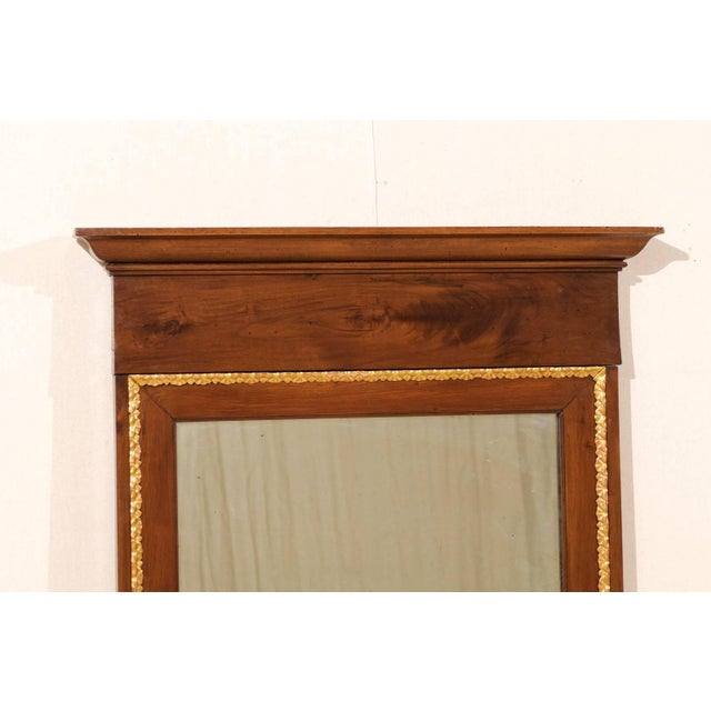 Baltic Rectangular Mahogany Colored Stain Wood Mirror With Gold Color Trim Chairish