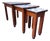 Vintage Wood Cigognes Nesting Tables with Blue Ceramic Tiles, 1950s, Set of 3 For Sale