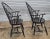 Wood Pair of Warren Chair Works Sack Back Windsor Arm Chairs Bench Made Black Finish For Sale - Image 7 of 10