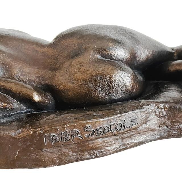 Rare Vintage Peter Sedcole sculpture of a female nude made of cold-cast bronze resin from the 1960s. Peter Sedcole is an...