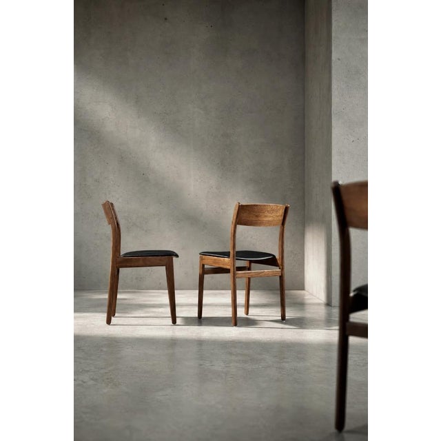 Mid-Century Modern Scandinavian Dining Chairs in Teak and Vinyl, 1960s, Set of 4 For Sale - Image 16 of 18