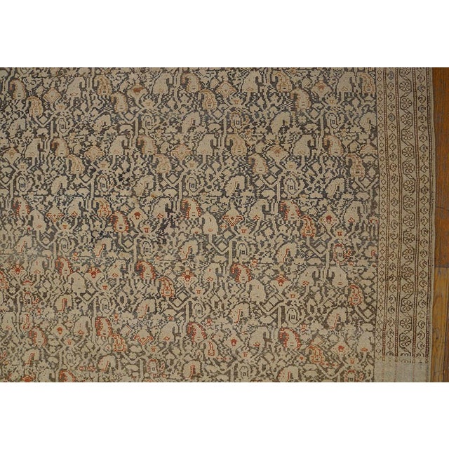1920s Gray Charcoal Geometric Antique Persian Malayer Rug 4' X 6'4" Knotted Wool Carpet For Sale - Image 4 of 6