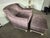 2010s Restoration Hardware Purple Upholstered Armchair & Ottoman For Sale - Image 5 of 6