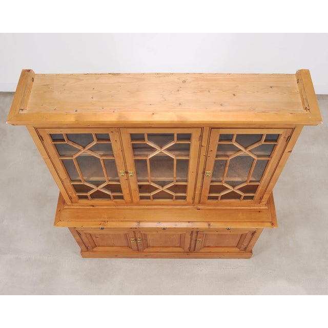 Amber Country English Georgian Pine Bookcase Astragal Glazed Doors For Sale - Image 8 of 18