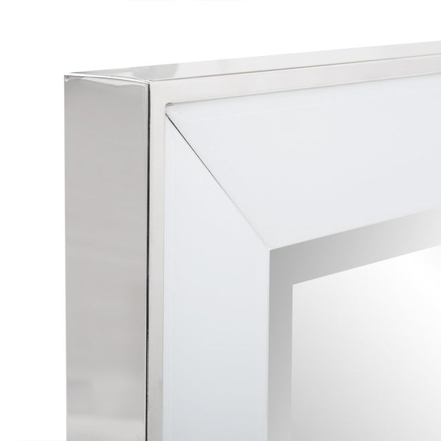 2020s Square Devon Mirror in White For Sale - Image 5 of 9