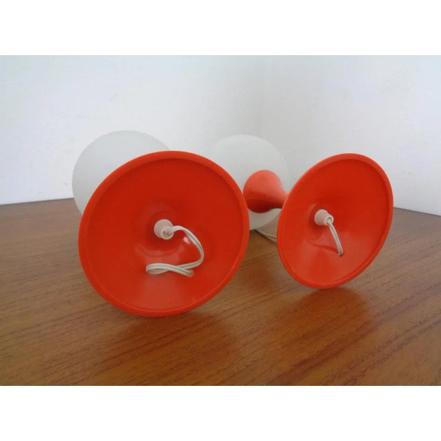 Glass Glass & Plastic Tulip Bedside Lamps, 1970s, Set of 2 For Sale - Image 7 of 18