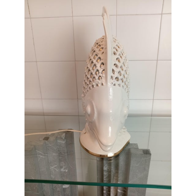 Fish Lamp from G.E.S Sesto Fiorentino, 1980s, in Flawless conditions. Designed 1960 to 1969 I have official proof of...