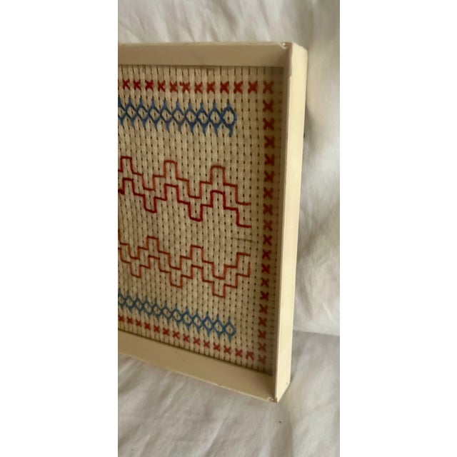 Mid 20th Century Swedish Sampler Americana Embroidery, Framed For Sale In Palm Springs - Image 6 of 8