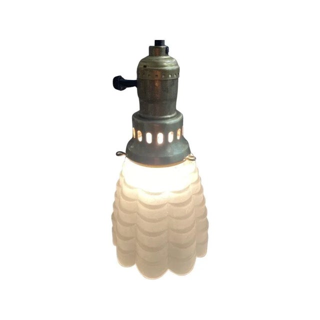 Bell / tulip-shaped glass replacement lighting shade with vintage light socket, This vintage shade features a 2 1/4-inch...