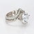 Early 21st Century Platinum Half-Eternity v-Shaped Lab-Grown Diamond Wedding Band Set, Size 4.75 For Sale - Image 5 of 5