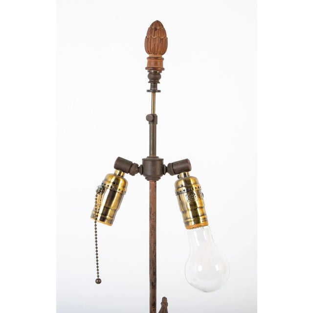 1920s French Chinoiserie Style Terracotta Musician Mounted as Lamp For Sale - Image 10 of 10
