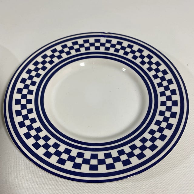 1994 Classic Checks Checkerboard Blue Coffee/Tea Cups Set of 2 For Sale In New York - Image 6 of 13