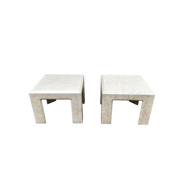 Vintage 1970s Postmodern Faux Stone Waterfall Side Tables by Lane Furniture - A Pair For Sale In Wichita - Image 6 of 11