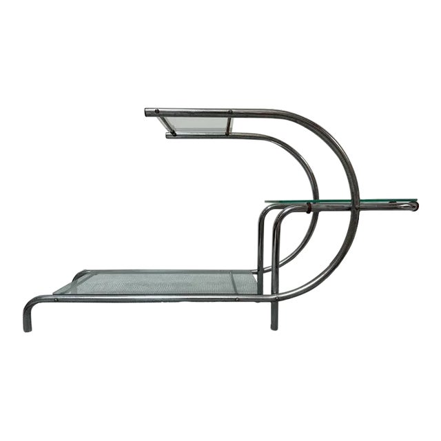 Art Deco Machine Age Chrome Tubular Support Etagere Attributed to Emile Guyot for Thonet For Sale