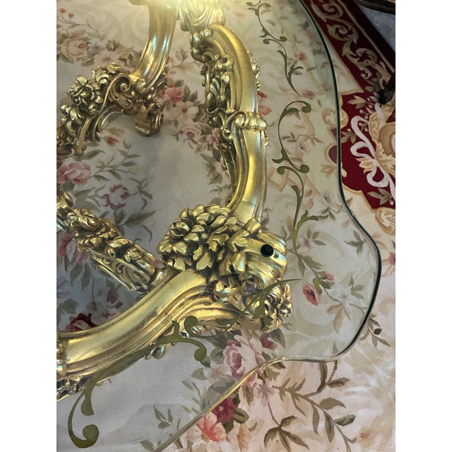 Gold 1990s Italian Silik Brand Coffee Table Italy Rococo Baroque French Made in Italy For Sale - Image 8 of 14