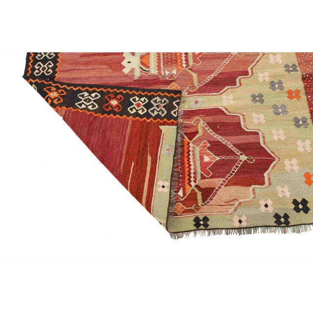 Mid 20th Century Vintage Turkish Prayer Kilim Rug For Sale - Image 5 of 7