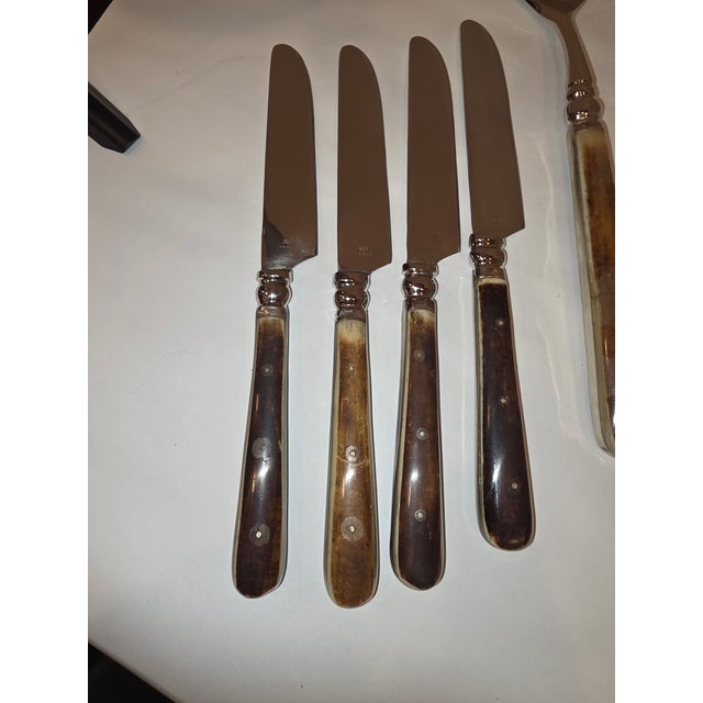 Silver New 22 Piece Set of Bone and Stainless Flatware From Restoration Hardware For Sale - Image 8 of 11
