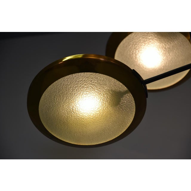 Six Disc Brass and Glass Ceiling Lamp from Stilnovo, Italy, 1950 For Sale - Image 13 of 14