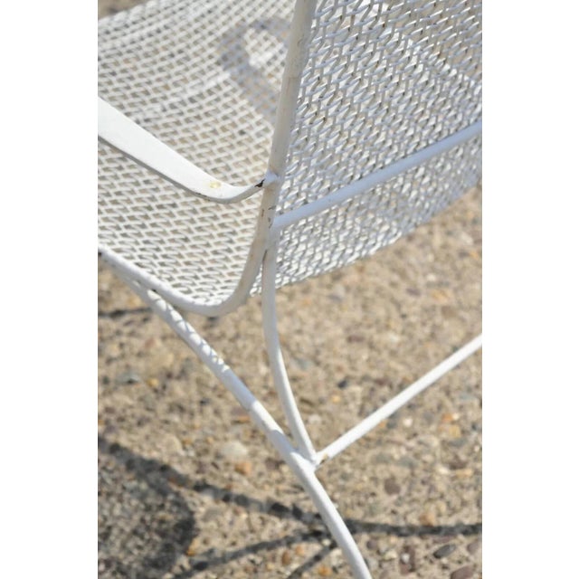 Mid 20th Century Russell Woodard Style Iron Patio Dining Arm Chair For Sale - Image 9 of 11