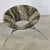 Fabulous round hoop, bucket, or tub chair upholstered in animal print fabric with chrome legs and made in Italy. It is in...