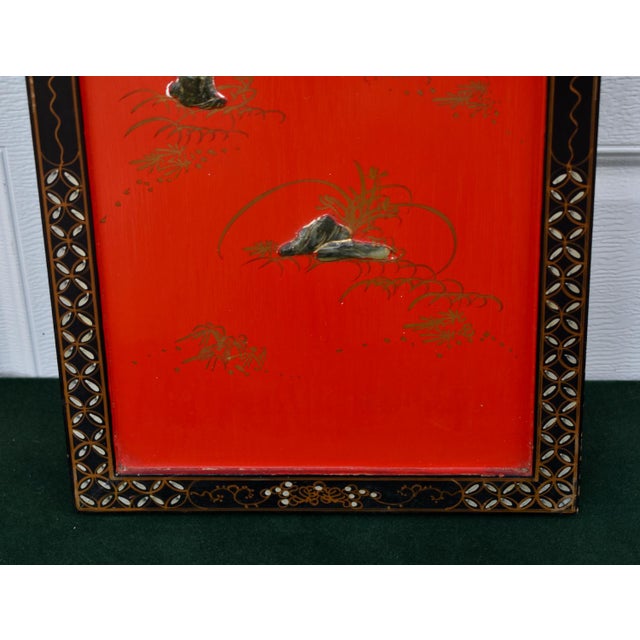 VTG Chinese Wall Plaque W/Raised Stone Appliques' For Sale - Image 4 of 13