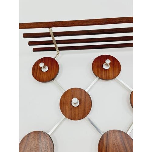 Brown Mid-Century Teak Coat Rack, 1960s For Sale - Image 8 of 11