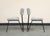 A pair of midcentury modern case study iron chairs with hairpin back legs. Airy and light silhouette makes them easy...
