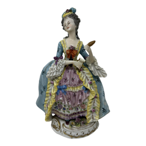 Antique Sitzendorf German Porcelain China Dancing Male Female Figure Group 19Ct