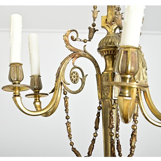 French 19th Century Gilt Bronze Chandelier For Sale - Image 15 of 16