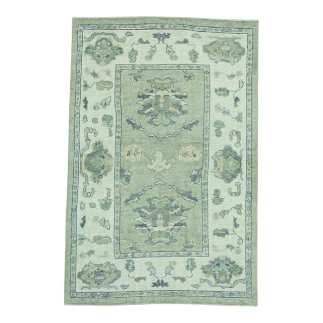 Turkish Oushak Rug 3'9"x 5'8" #19116 For Sale