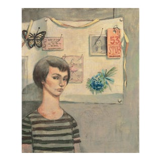'Blue Eyed Girl' by Robert Childers, 1954, Pennsylvania Academy of Fine Art, Philadelphia Museum, Pennsylvania Artist, Trompe l'Oeil For Sale