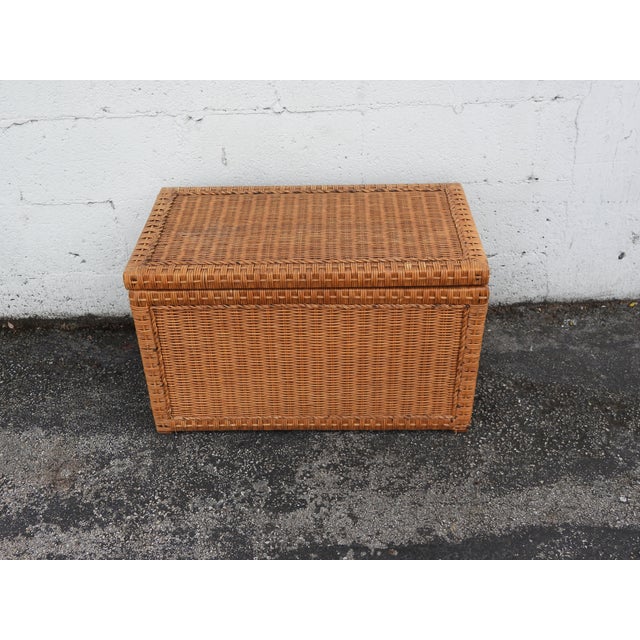Hollywood Regency Bamboo Wicker Blanket Chest Trunk 6009 For Sale - Image 14 of 14
