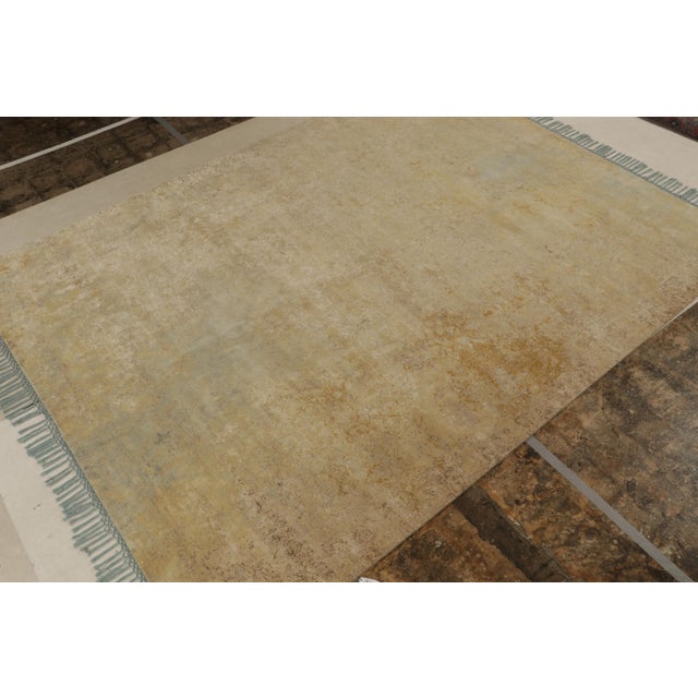 Transitional Rug & Kilim’s Farahan Style Transitional Rug in Gold and Blue All Over Pattern For Sale - Image 3 of 8