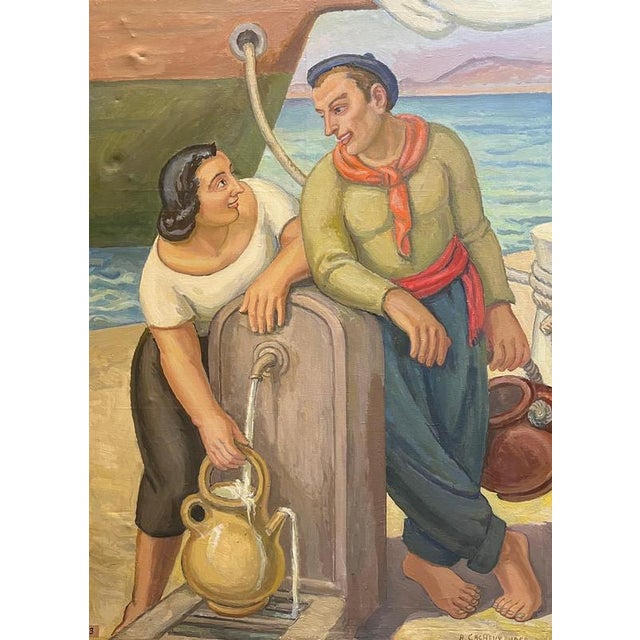 Armand Cacheux, Water Carriers, Oil on Canvas, 1958 For Sale - Image 15 of 15