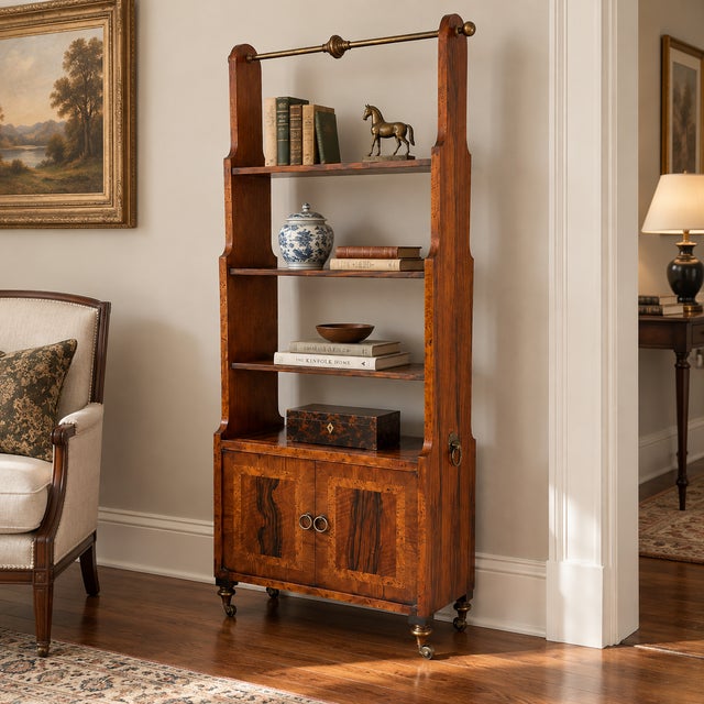 Add an exquisite architectural layer to your library, study, or living space with this striking vintage English Regency-...