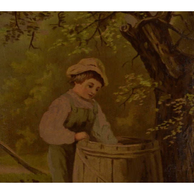 "Under the Apple Tree", Figurative Chromolithograph After George Niles, 188/250 by Louis Prang For Sale - Image 4 of 7