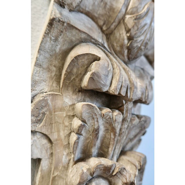 2010s Restoration Hardware Carved Wood Wall Corbel, Spanish Revival Style For Sale - Image 5 of 12