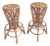 Vintage Round Bamboo Stools from Tito Agnoli, 1960s, Set of 2 For Sale