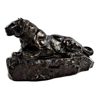 Bronze Tunis Panther N°1 by Antoine-Louis Barye, 1875 For Sale