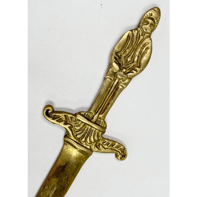 Vintage Brass Knight and Sword Motif Letter Opener For Sale In Kansas City - Image 6 of 6